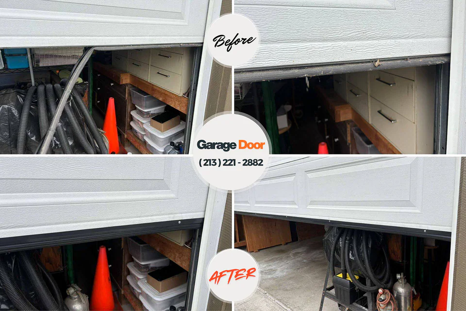 Before and after: garage door repair Brush Prairie, WA